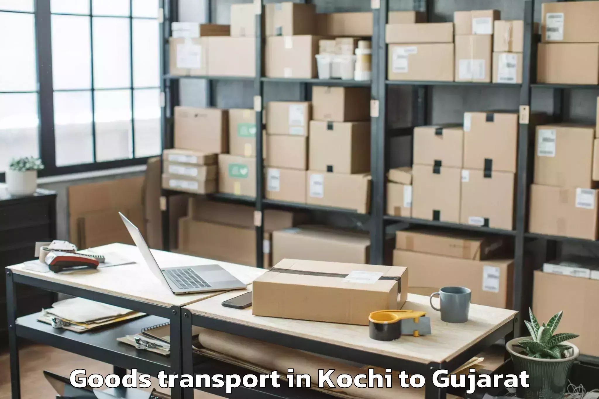 Book Kochi to Garbada Goods Transport